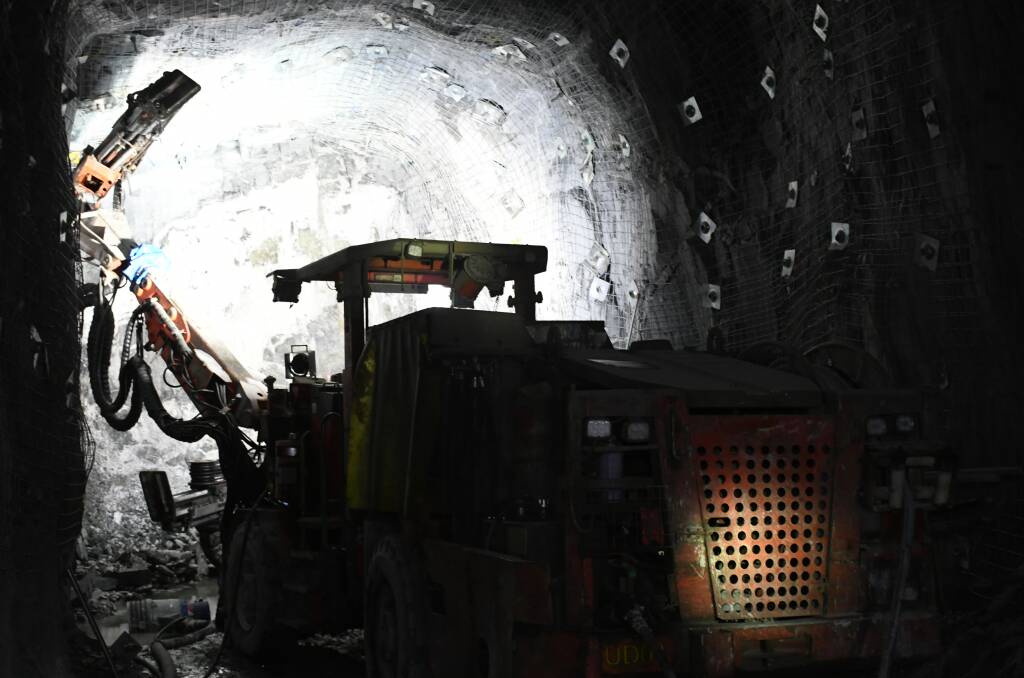 Hard at work: Machinery operating in the gold mine hundreds of metres below Ballarat. File photo
