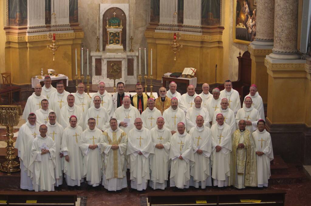Australian bishops in The Vatican at the beginning of the Ad Limina Apostolorum pilgrimage. Photo: contributed