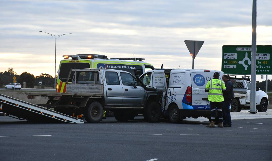 Emergency services attend a crash at Ring Road and Gregory Street West in April. Picture: The Courier