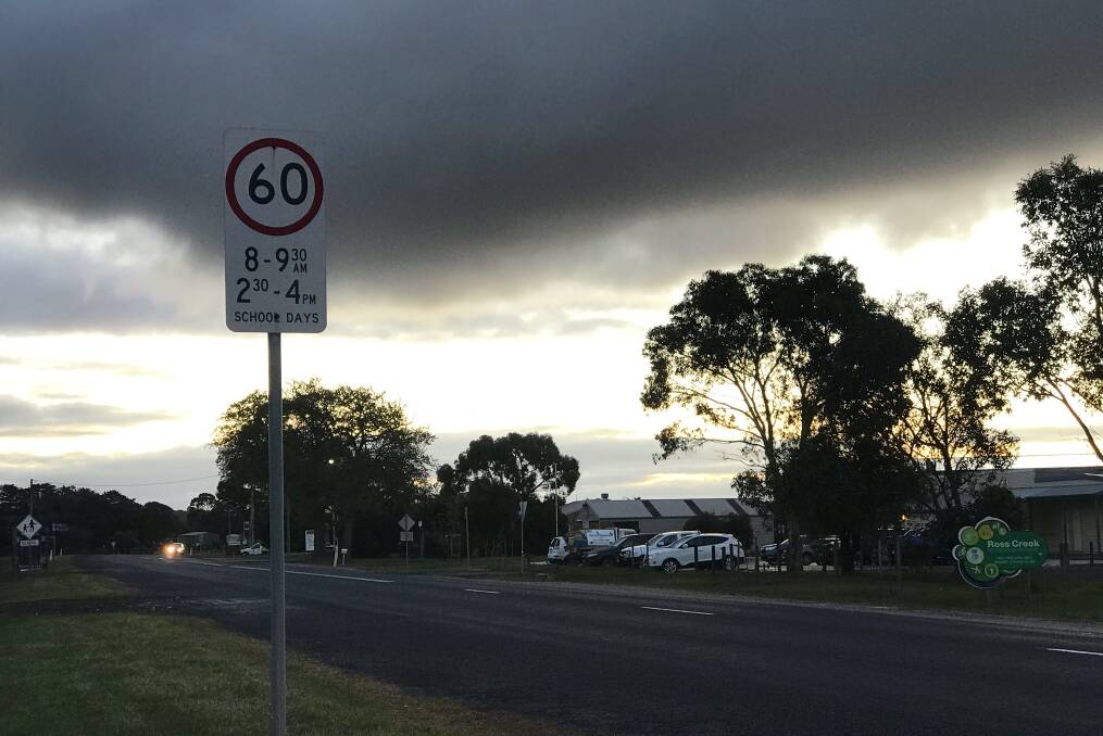 60: Woady Yaloak Primary School's Ross Creek campus is one of 150 schools across the state which the RACV says doesn't have a 40km/h zone. Picture: Amy Smith