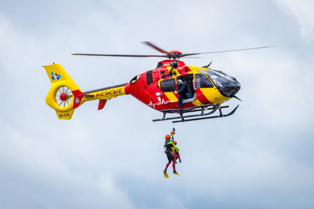 Dropping by: The Westpac Lifesaver Rescue Helicopter will visit for Walking Off the War Within. Picture: contributed