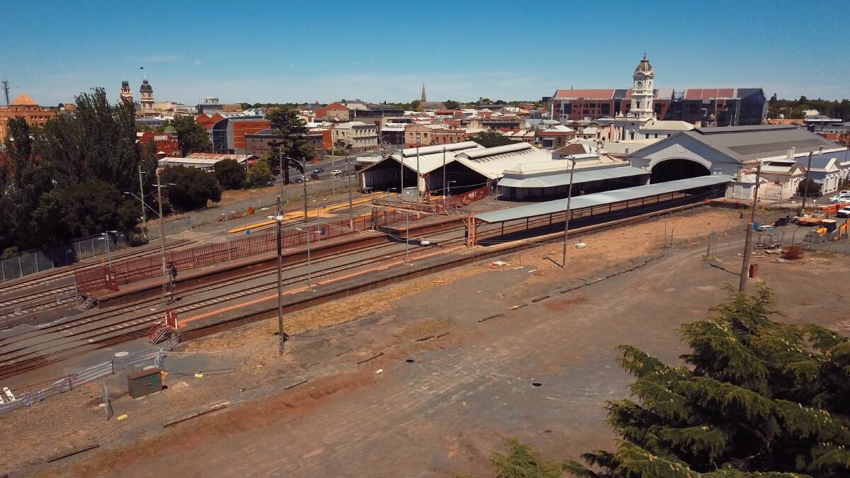 Next step: The new Ballarat bus interchange will be built at the train station. Picture: Tony Ford GeoCon