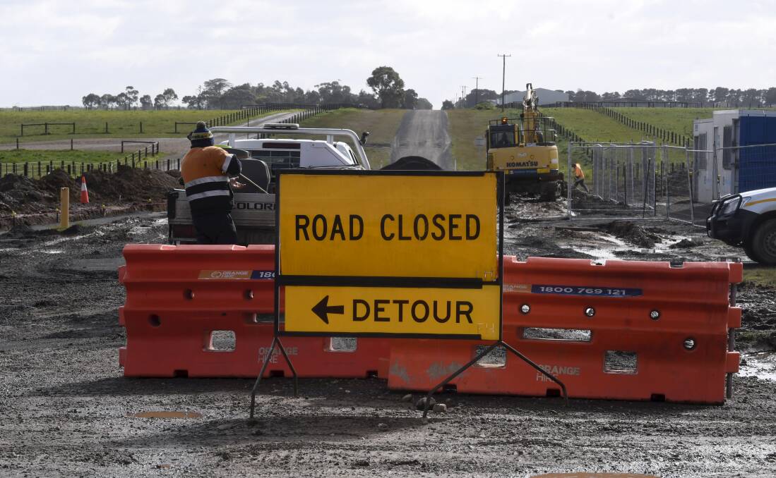 Under way: Road works at Whites Road and Cuthberts Road in Cardigan. Picture: Lachlan Bence