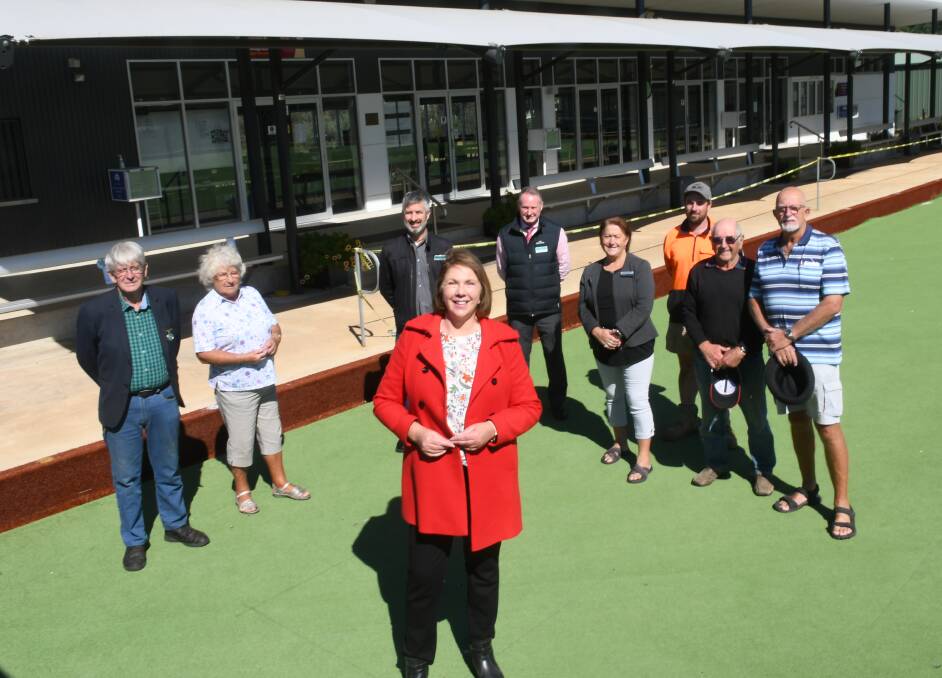 Ballarat MP Catherine King with Creswick Bowling Club and Hepburn Shire Council representatives. Picture: The Courier