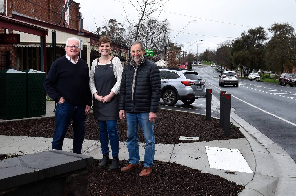 Next step: Barry Fitzgerald, Katrine Taylor and Robert Elshaug on the remodelled street. Picture: Adam Trafford