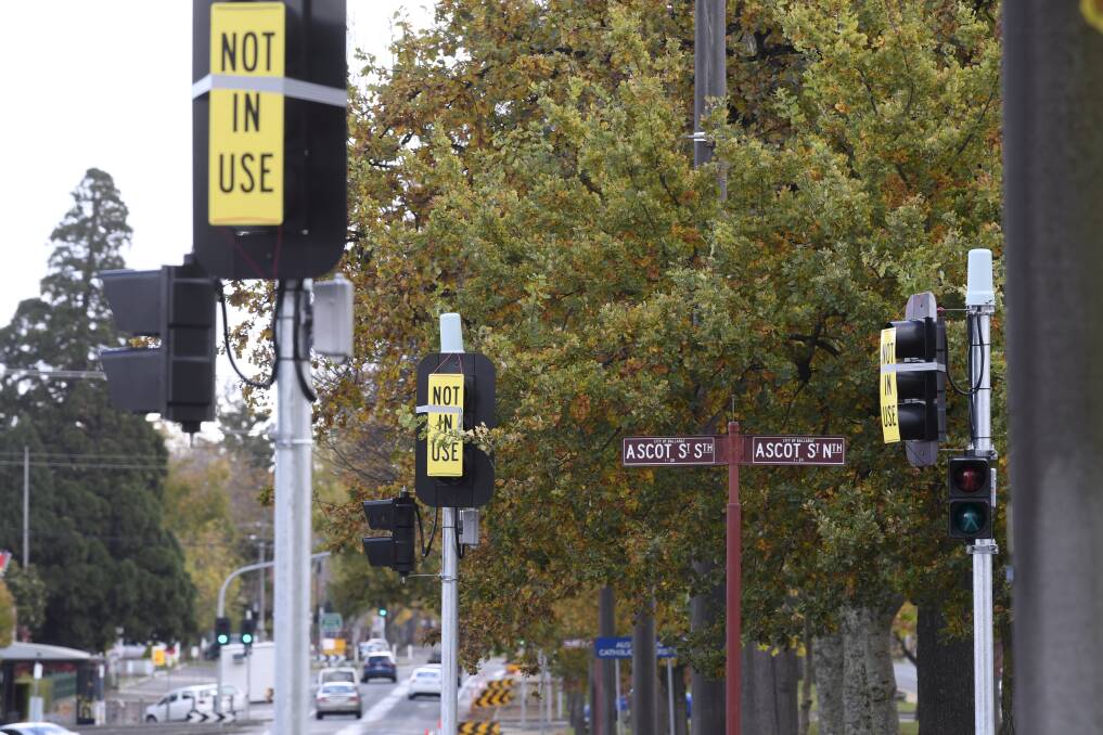 Next up: Ascot Street's traffic lights will be switched on Tuesday afternoon. Picture: Lachlan Bence