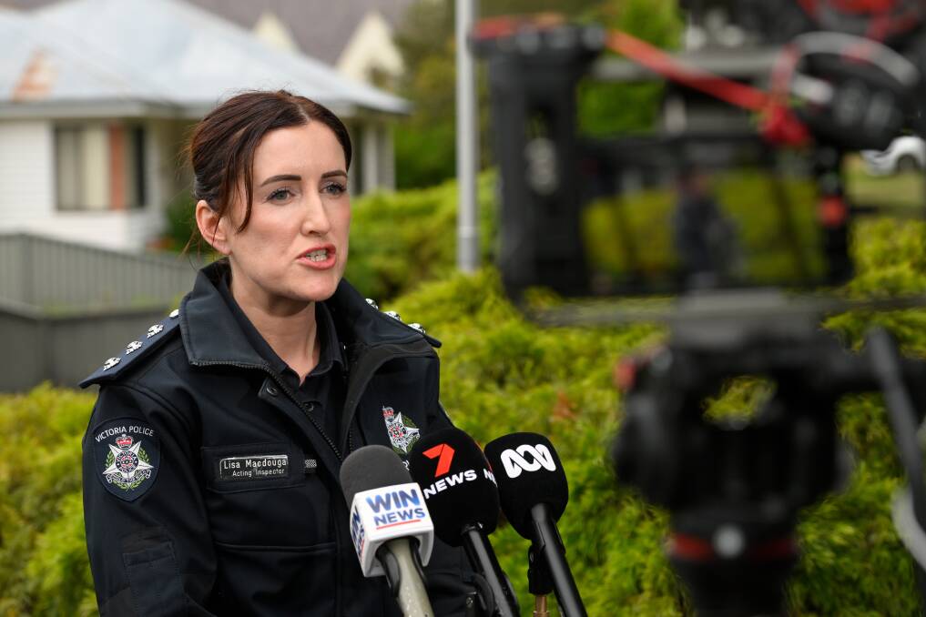 Acting Inspector Lisa Macdougall speaking in Buninyong. Picture by Adam Trafford
