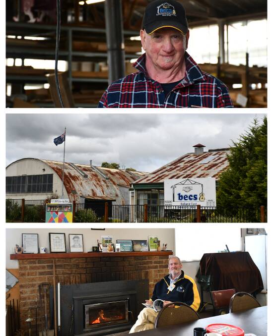 Out of the house: Ballarat East Community Men's Shed's Paul Tims and Ian Humphrey are encouraging blokes to check it out.