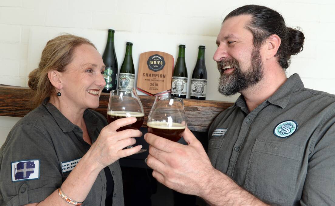 Cheers: Fiona and Ed Nolle from Dollar Bill Brewing will run an online tasting this Saturday. Picture: Kate Healy