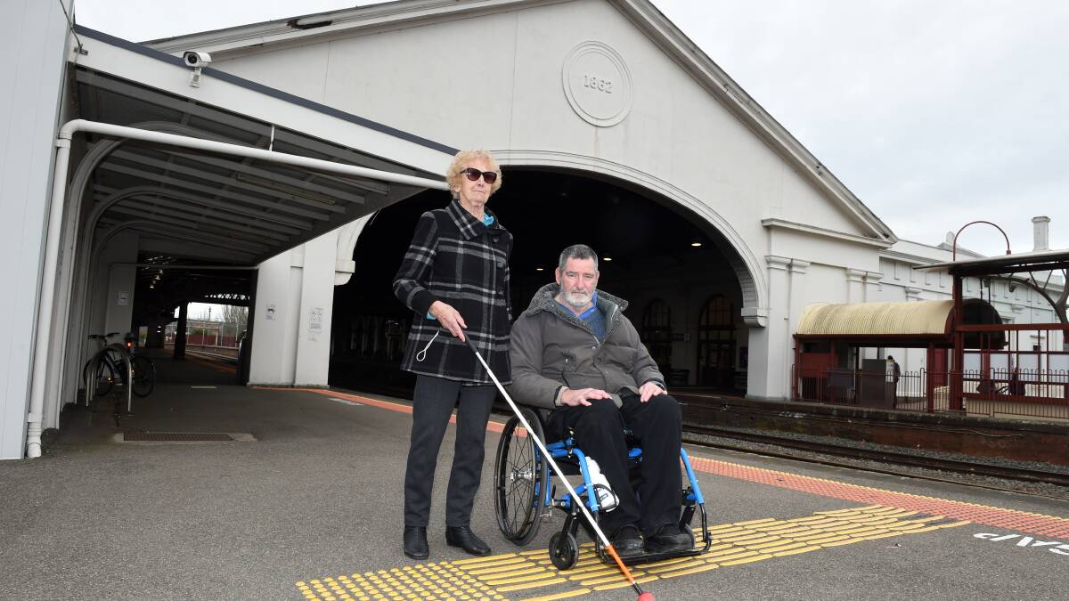 Shirley Mitchell and Mark Thompson outside the station last year. They were two of the complainants in the VCAT case. Picture: Kate Healy