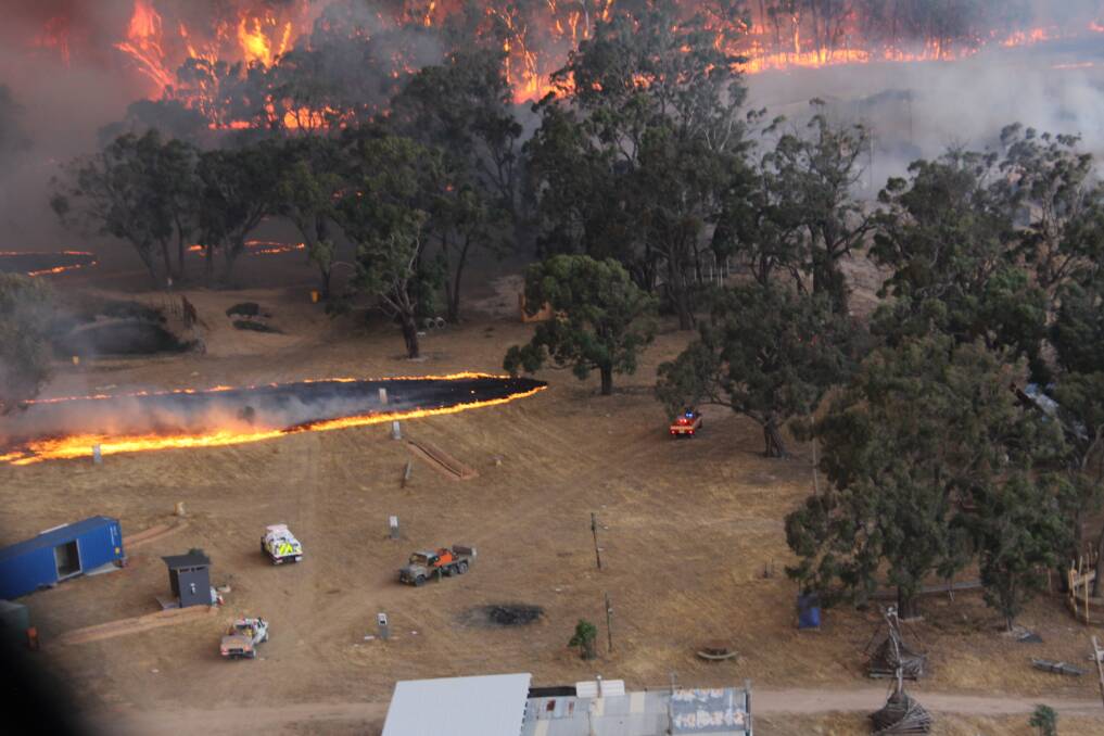 The Lexton fire approaches the Rainbow Serpent Festival site. Picture: Wayne Rigg, State Control Centre