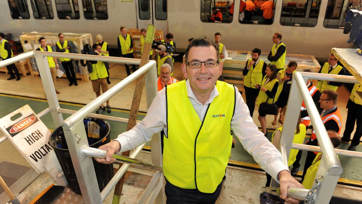 Premier Daniel Andrews at the factory in 2015. Picture: Lachlan Bence