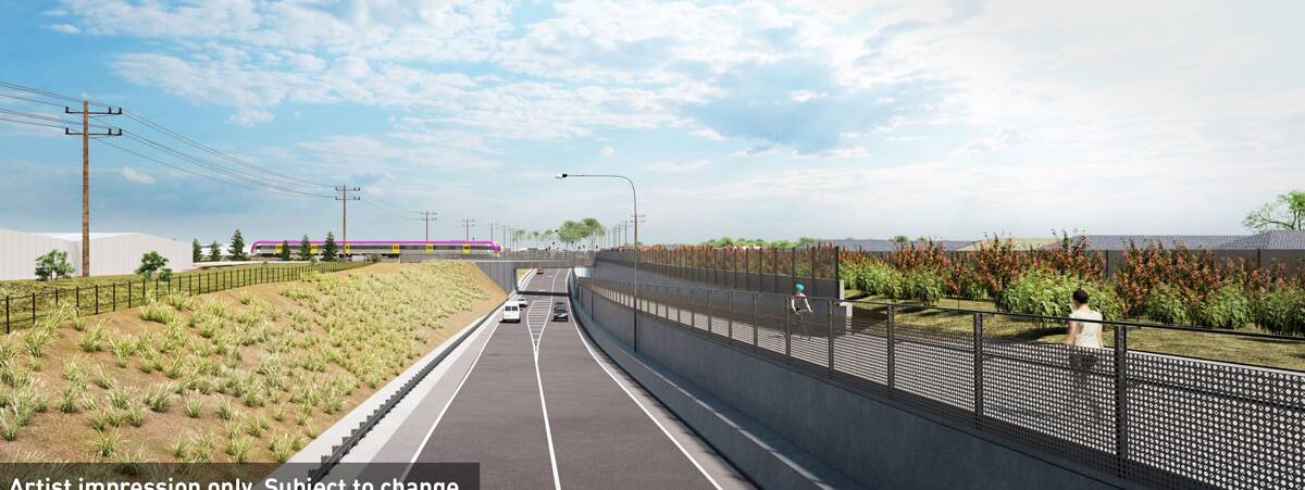Artist impression: A concept image of the road underpass at Robinsons Road in Deer Park. Picture: Level Crossing Removal Authority