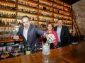 State Tourism Minister Martin Pakula finishes off a gin and tonic with Wendouree MP Juliana Addison and venue owner Brian Taylor at Roy Hammond on Friday. Picture: Luke Hemer