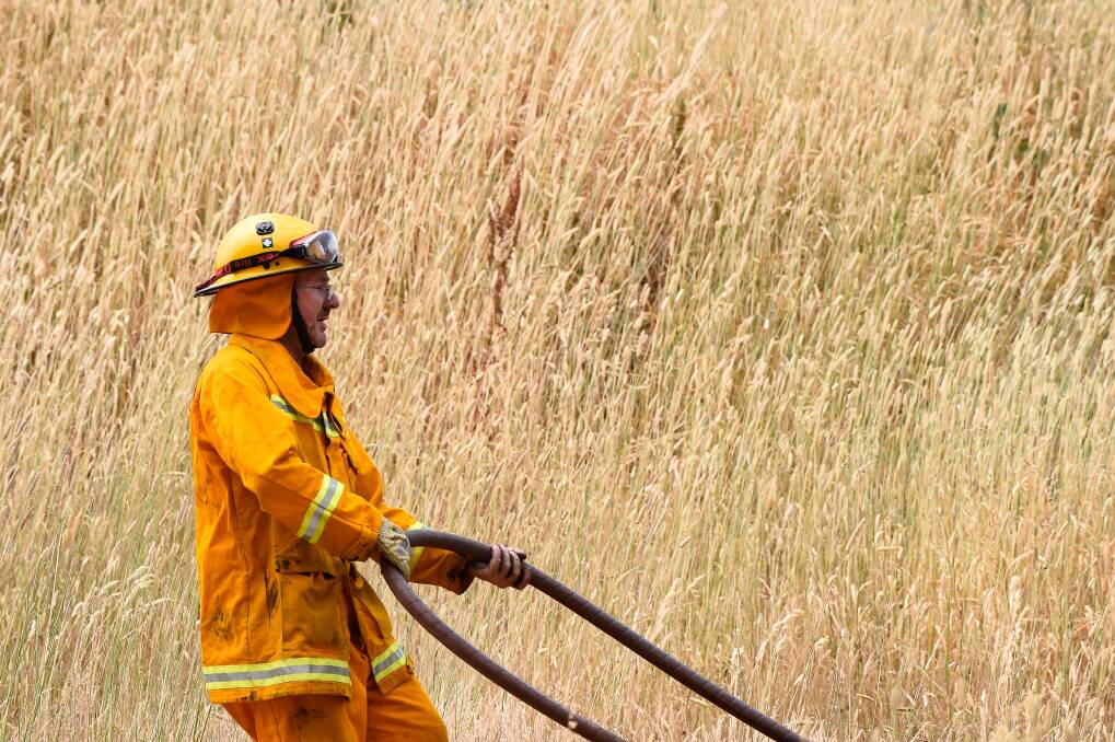 A firefighter near Ballarat. File photo.