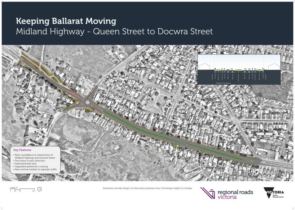 Midland Highway and Docwra Street plans - click to enlarge. Picture: RRV