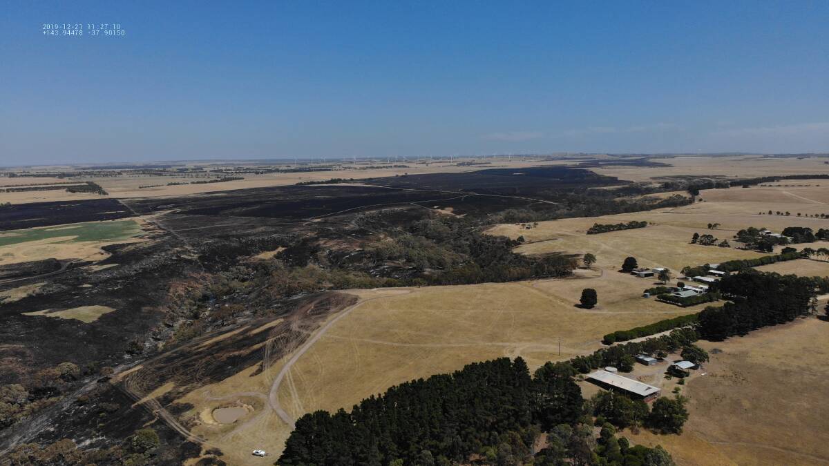 The south-east end of the fire facing north-west towards Mount Mercer. Picture: MFB