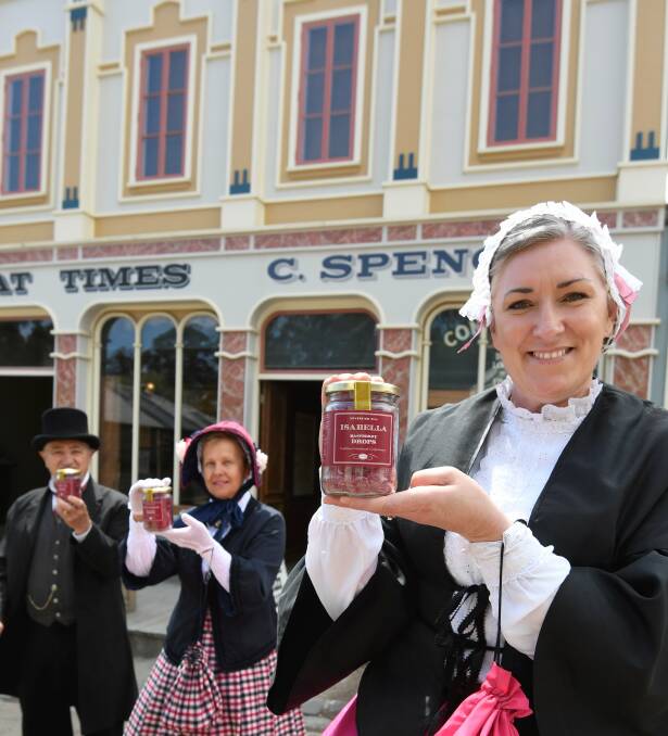Grab a personalised jar of raspberry drops at Sovereign Hill's Christmas shopping night. Picture: Lachlan Bence