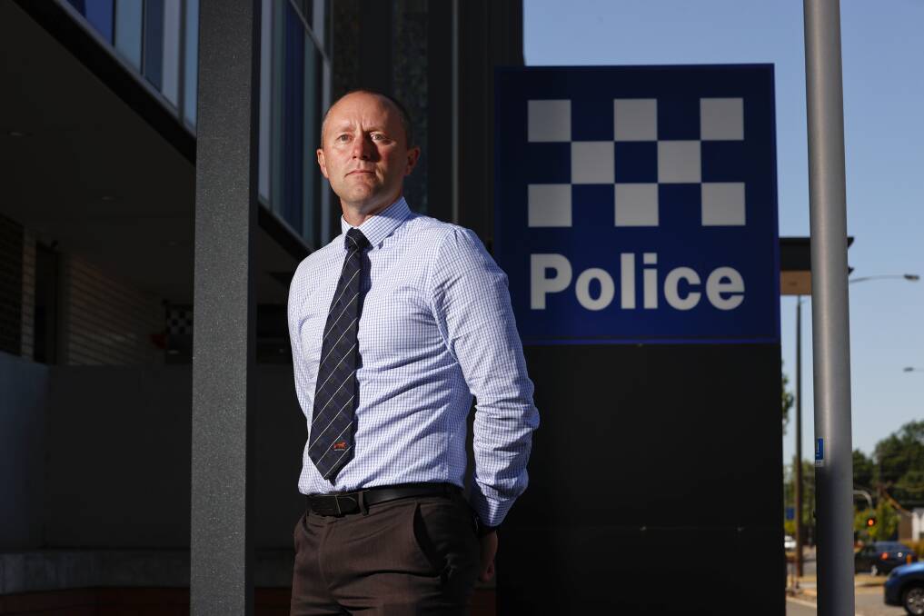 Watching out: The Central Highlands Family Violence Investigation Unit's Detective Acting Senior Sergeant Adam Tink. Picture: Luke Hemer