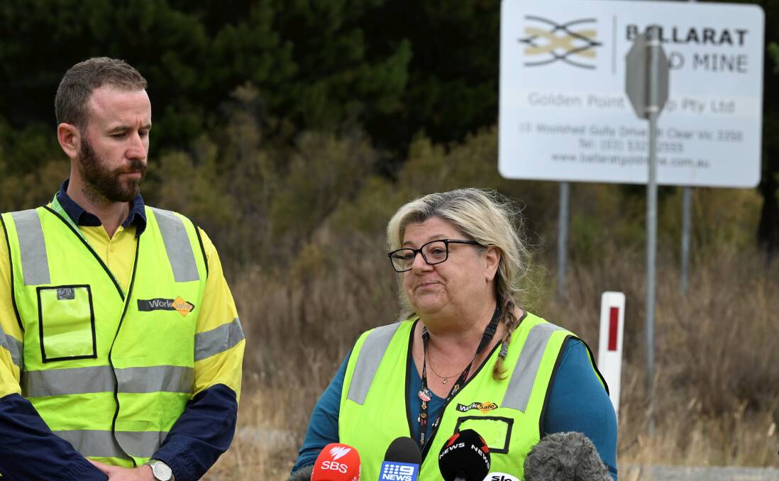 WorkSafe earth resources and silica manager Ben Wright and WorkSafe executive director for health and safety Dr Narelle Beer. Picture by Lachlan Bence
