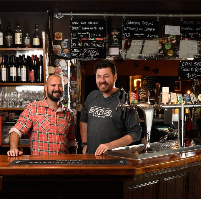 Thirsty: The Mallow's manager Anthony Perovic and owner Dallas Robb are ready for the Brew Wars homebrewing competition. Picture: Adam Trafford