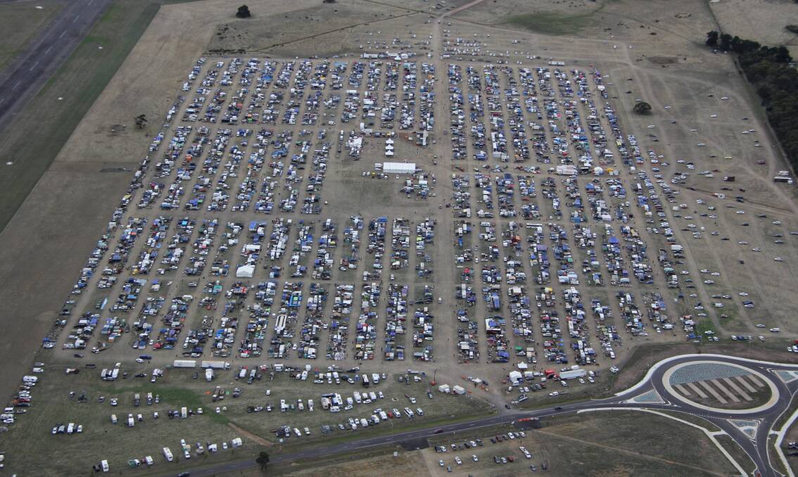 The 2020 swap meet from the air. Picture: Wayne Rigg