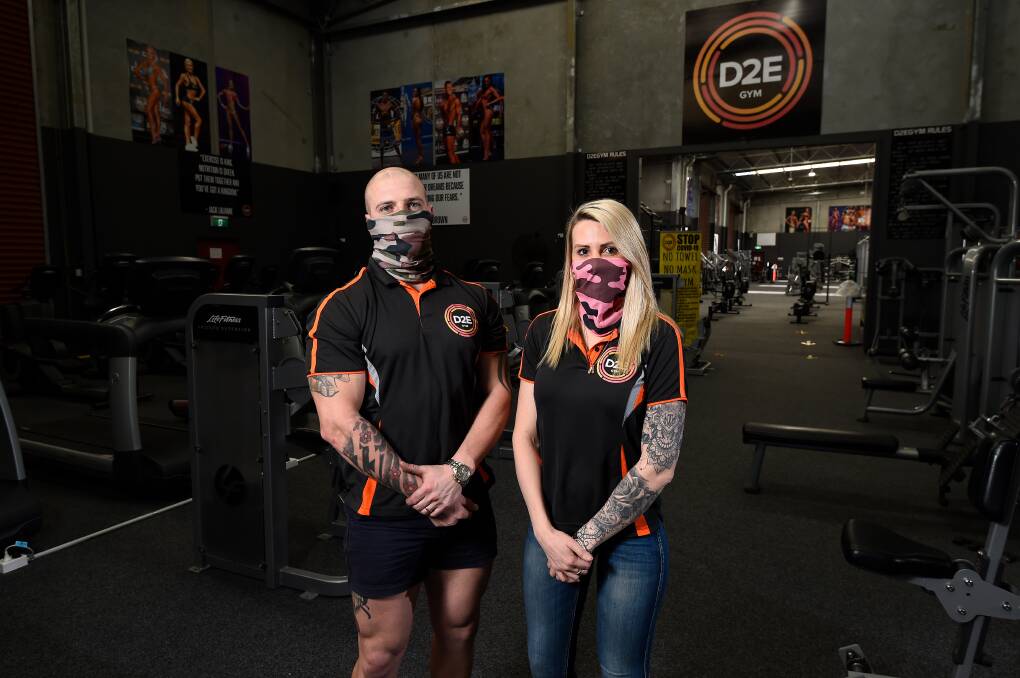 Ready to rock: D2E Gym's Eric and Melinda Morris at their Delacombe gym. Picture: Adam Trafford