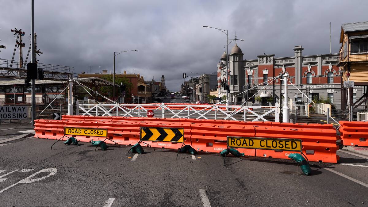 Dead end: Lydiard Street, one of Ballarat's most important thoroughfares and valuable heritage precincts, is still blocked after a train accident in May - below, the street in 2019. Picture: Adam Trafford