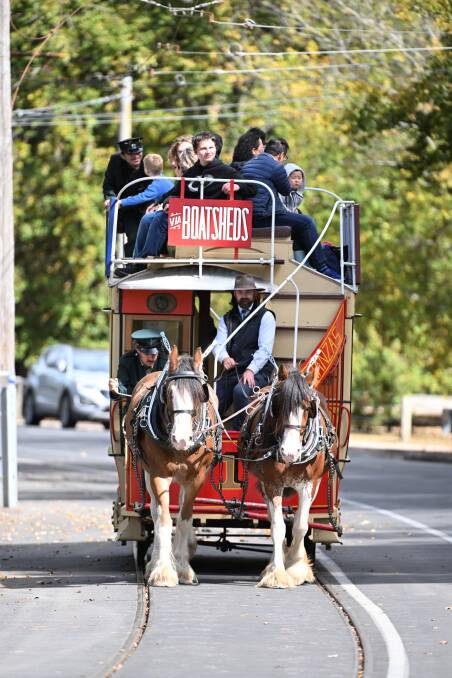 The horse-drawn tram was one of 17 which began working in Ballarat in 1887. Picture by Lachlan Bence