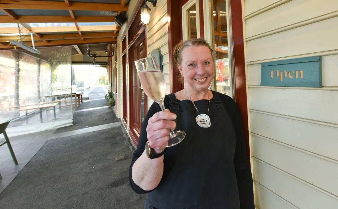 Cheers: The Shared Table's Dianne Ray is keen to see people again when her restaurant opens again on Saturday night. Picture: Jeremy Bannister