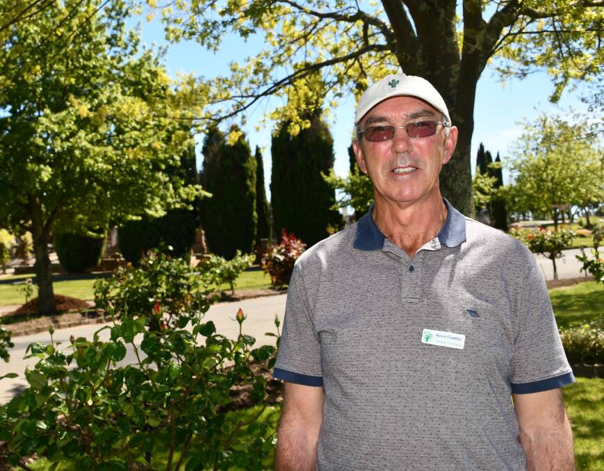 The Ballarat New Cemetery's Kevin Frawley has worked there for more than 40 years. Picture: Alex Ford