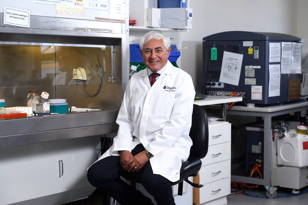Ambition: The Fiona Elsey Cancer Research Institute's director, Professor George Kannourakis, in the Ballarat lab. Picture: Adam Trafford