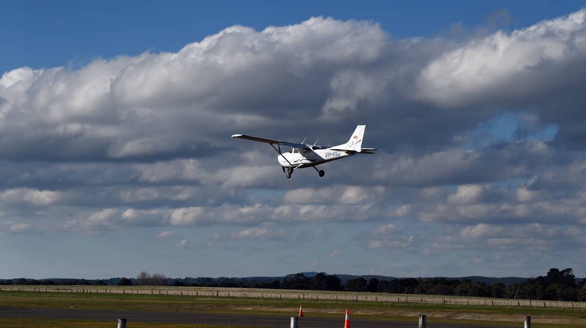 A light plane lands at the Ballarat airport. File photo