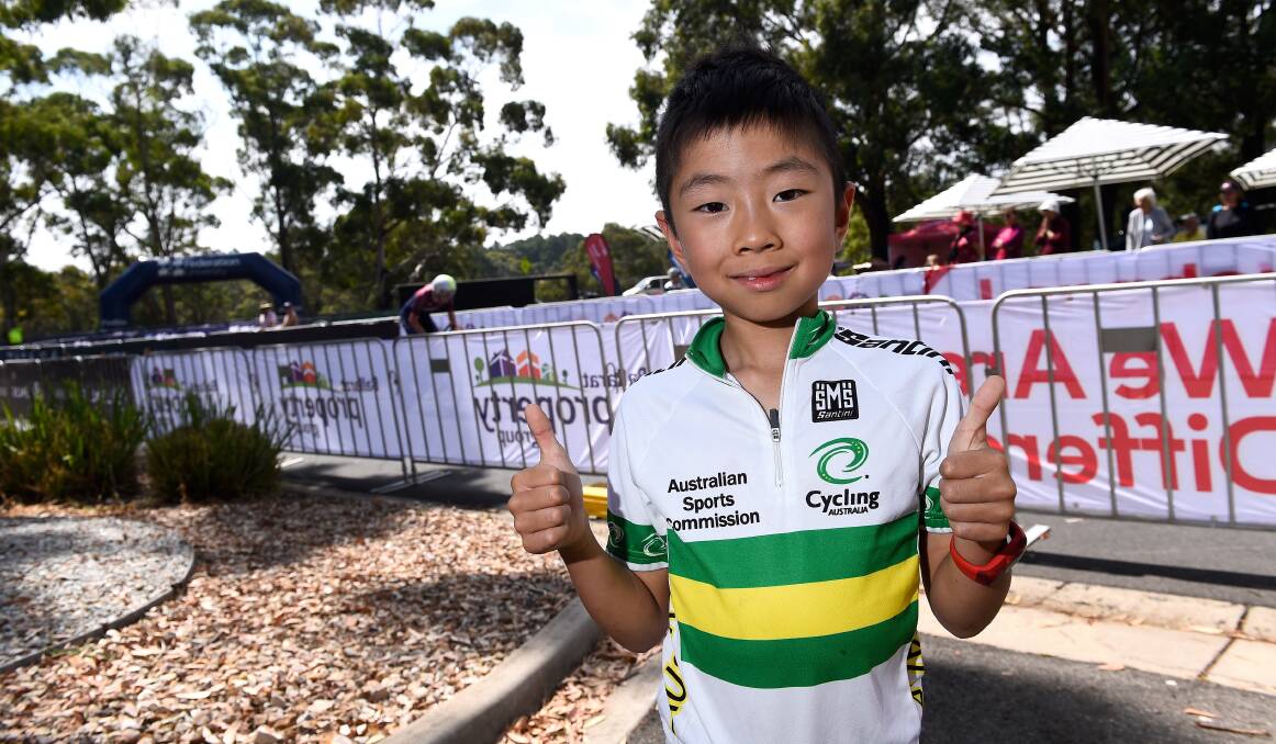 Ben Liou gives the thumbs-up at last year's RoadNats time trials. Picture: Adam Trafford