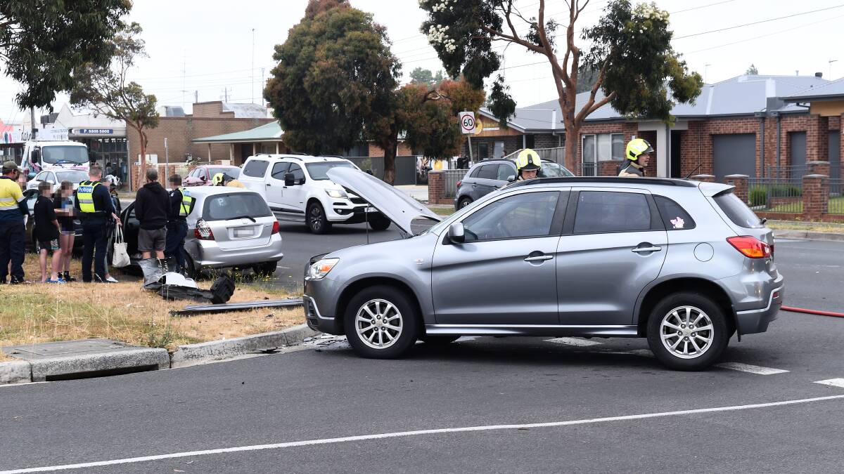 Two cars collided on Rubicon Street and Talbot Street, Sebastopol at about 2.30pm Wednesday afternoon. Picture by Adam Trafford.