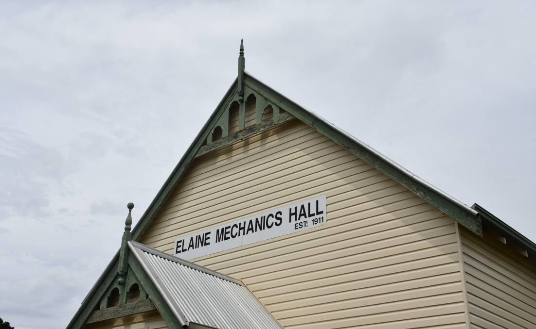 The historic Elaine Mechanics Institute Hall is home to markets, community meetings, and polling booths.