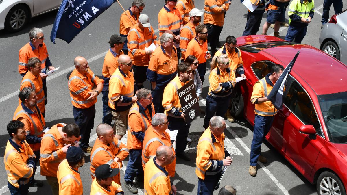 'It does play on a lot of blokes' minds': Alstom workers vow to rally every fortnight until state government acts