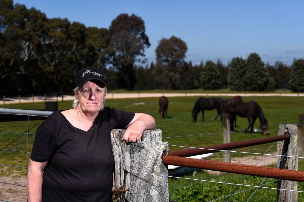 Concern: Debra Wicks-Moss at her harness racing training property in Grenville. Picture: Adam Trafford