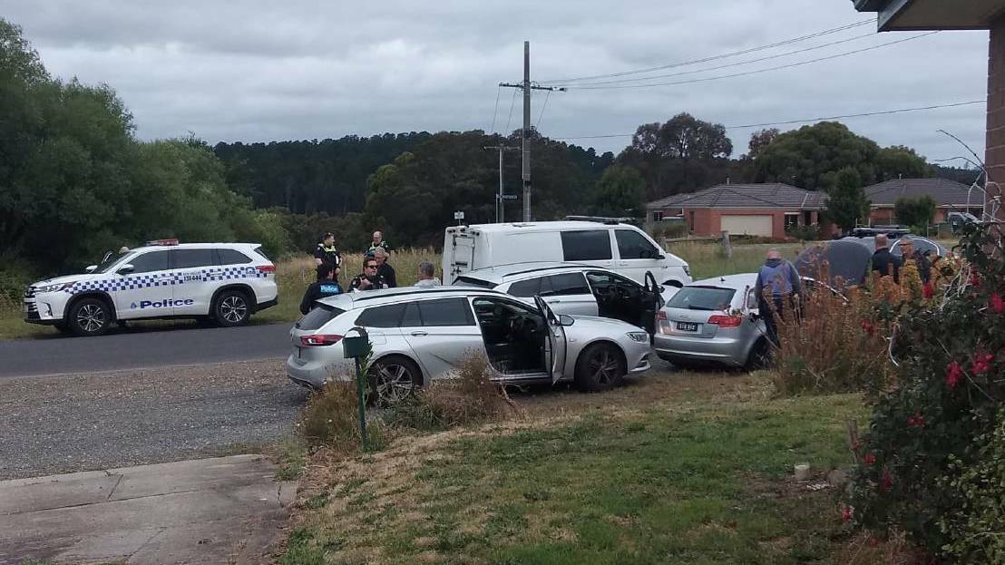 Police swoop in Sebastopol after an alleged car chase in December. Picture: contributed