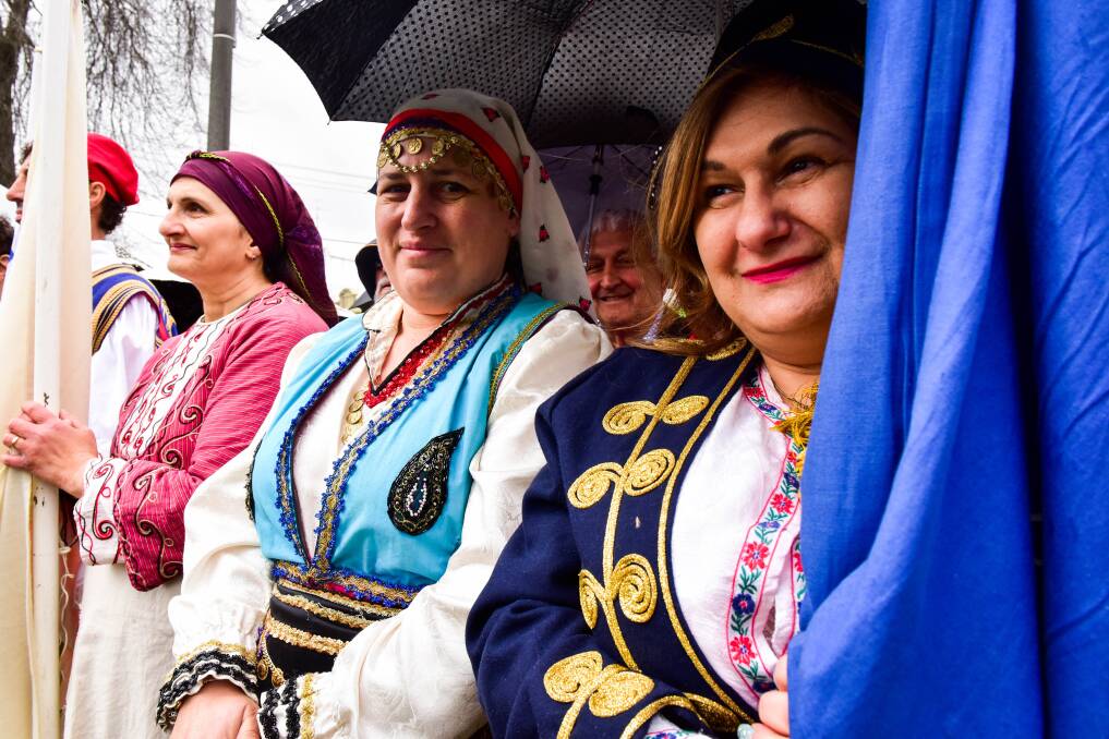 Colour: Traditional dress could be seen despite the weather.