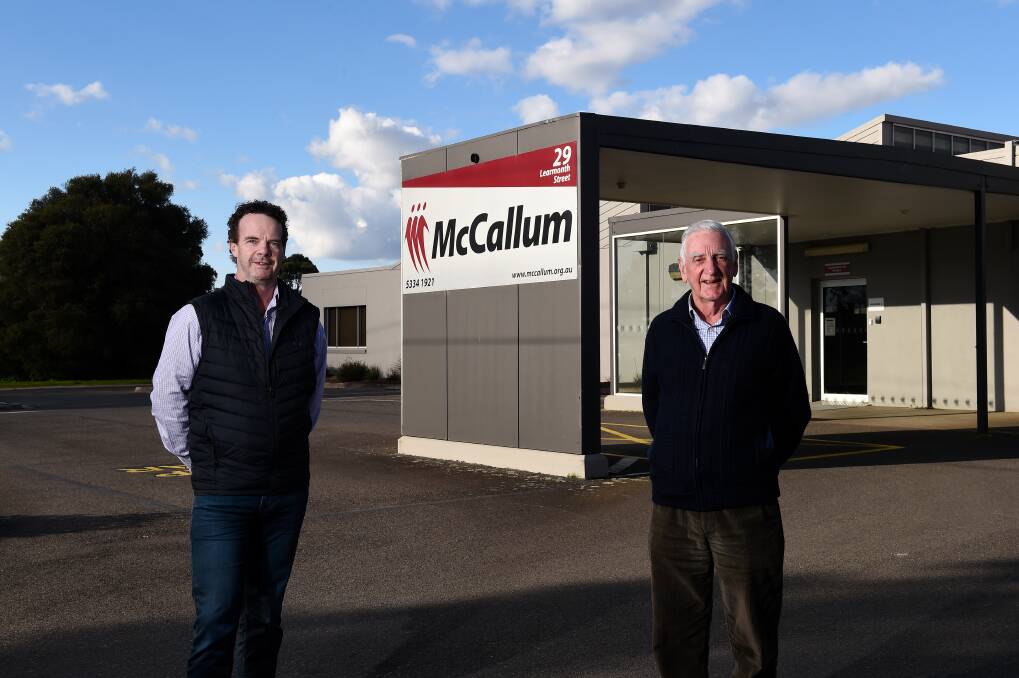 Safety first: McCallum Disability Services chief executive Tyrone McCuskey with chairman Joe Ballinger. Picture: Adam Trafford