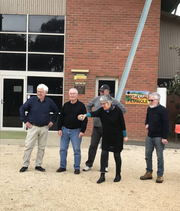 Bowled over: Smythesdale Petanque Club members Jeff Langdon, Michel Morisset, Phil Blake, John Sexton and Anne Langdon show their petanque skills in preparation for an open day this weekend. 