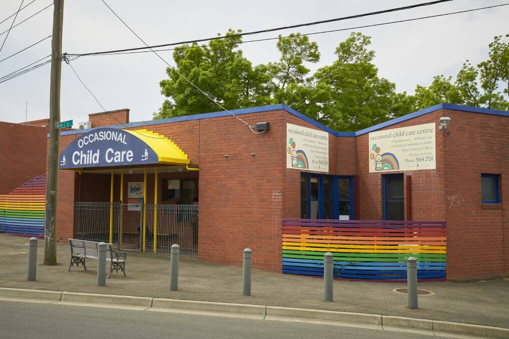 End of the rainbow: City of Ballarat runs the Occasional Childcare Centre. The municipality is considering selling the land on Armstrong Street North and relocating services to the Girrabanya site. Picture: Luka Kauzlaric