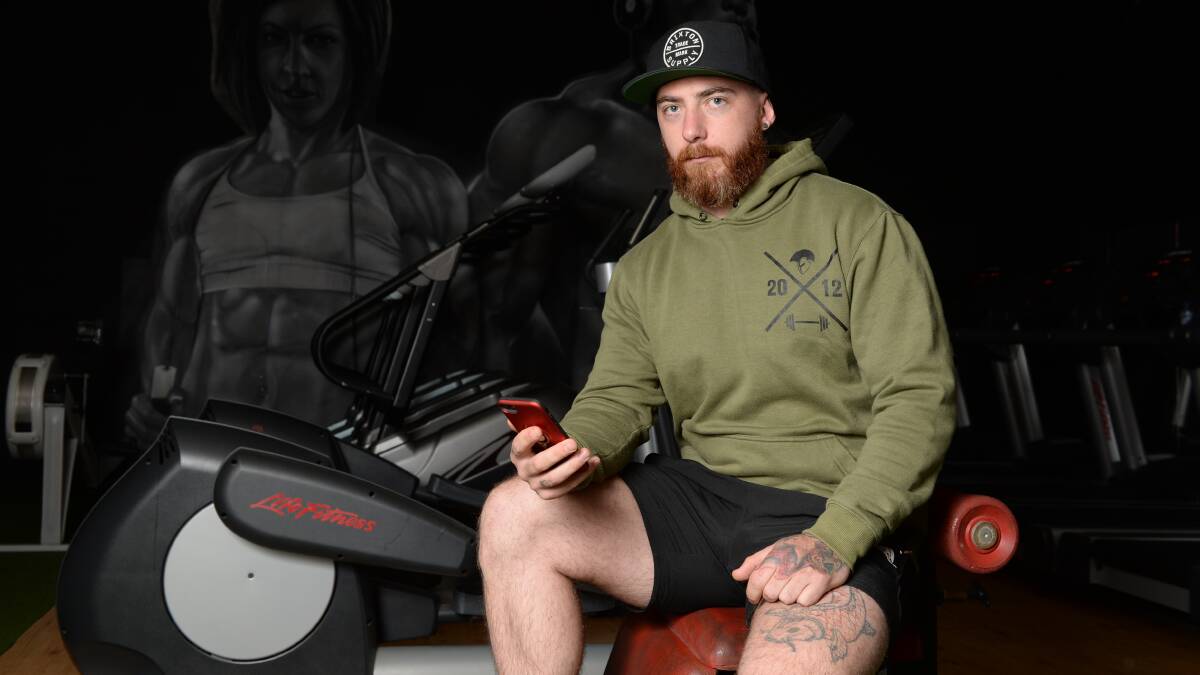 Unsocial media: Corey Davies owns DVS Personal Training and couldn't contact his clients as readily during the Facebook and Instagram shutdown on Thursday. Picture: Kate Healy