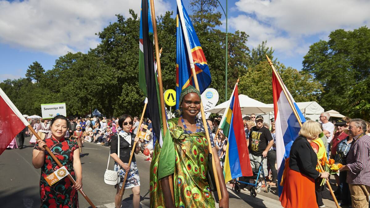 Multicultural Ambassadors as part of the 2017 Ballarat Begonia Festival. Picture: Luka Kauzlaric