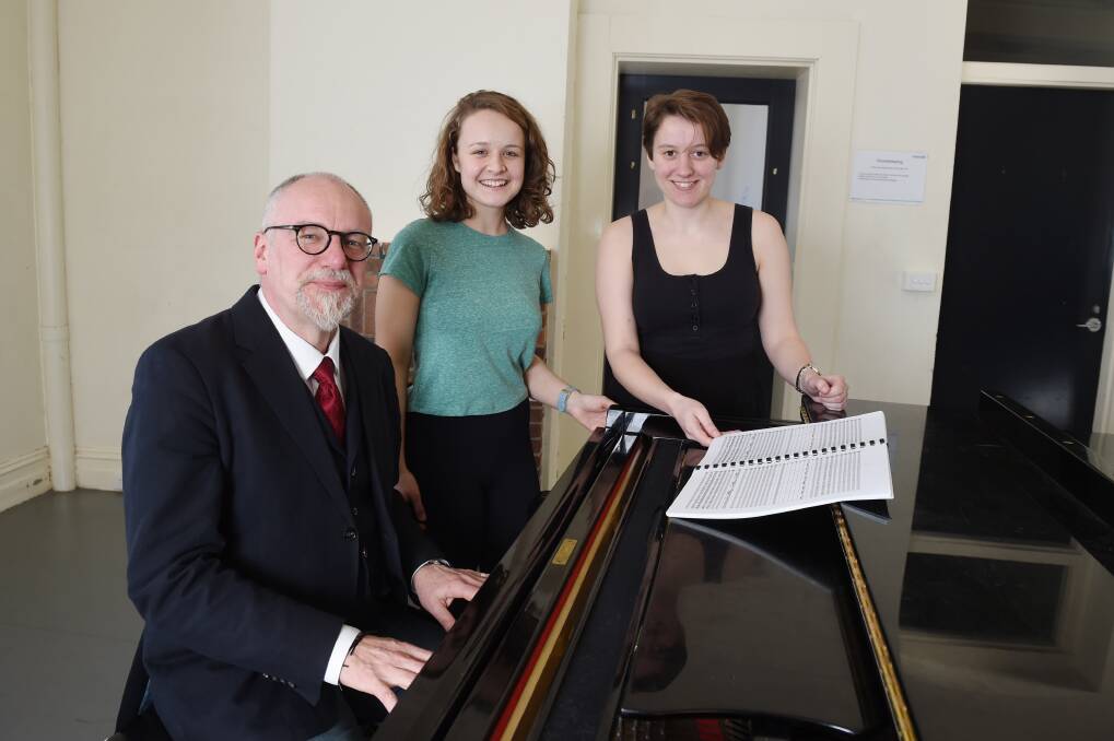 On song: FedUni's Arts Academy interim director Dr Rick Chew will stage a concert overseas with scholarship students Katherine Gale and Sarah Wynen. Picture: Kate Healy