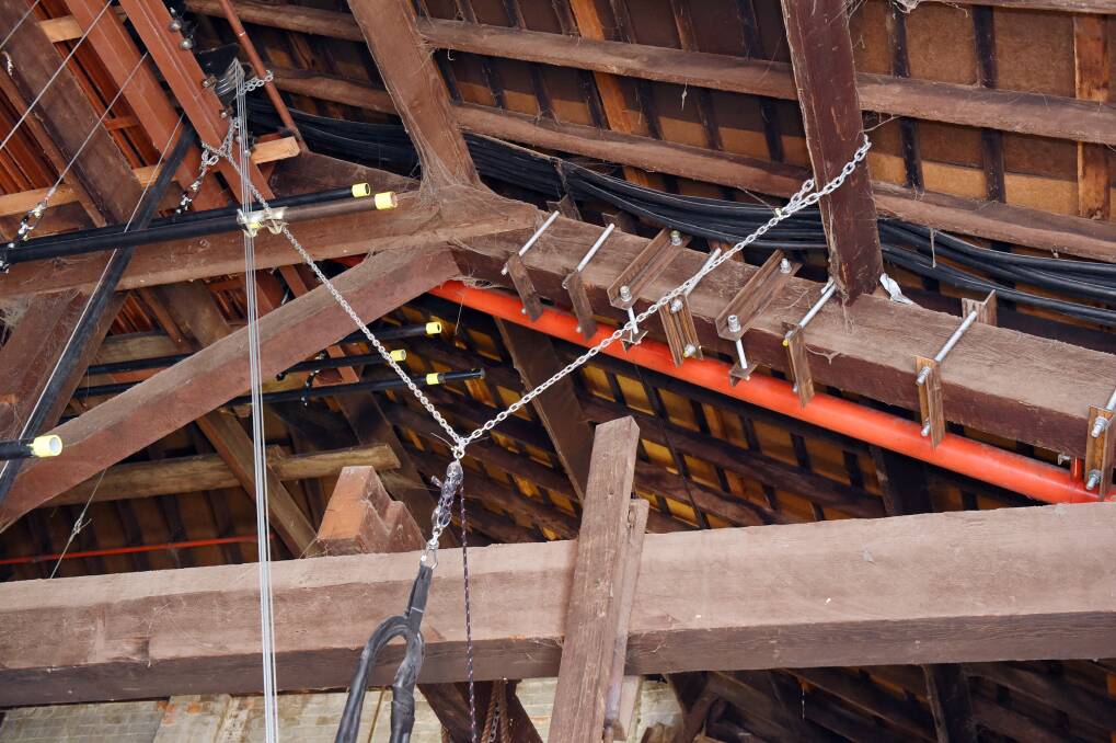 Weary: Roof beams have been braced, and will need to be replaced in the first round of $22.3 million works. 