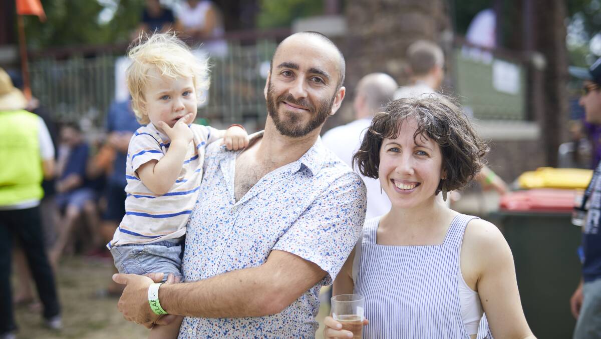  (L-R): ‎Finn Neville 2, Daniel Neville and Fiona Wilson at the 2018 Ballarat Beer Festival.