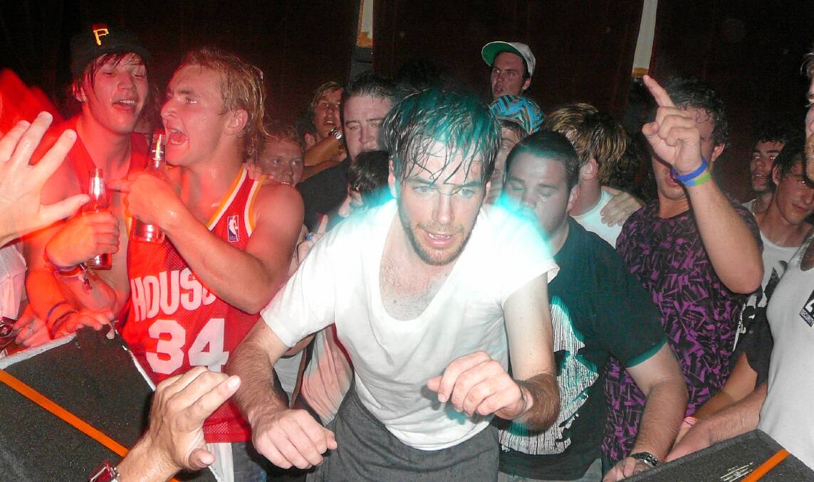 Another sweaty picture from the Girl Talk gig at Karova Lounge, which sold out in minutes when tickets were released. Picture: Andrew Kelly