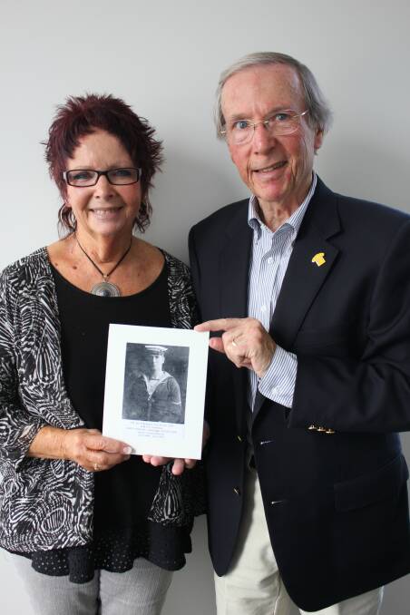 Remembering: Rosemary Gay and Ray Newland hold a photo of their grandfather, Leopold Newland. 